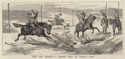 Met de Russen, een Kozakkenaanval op Turkse honden door Alfred Chantrey Corbould